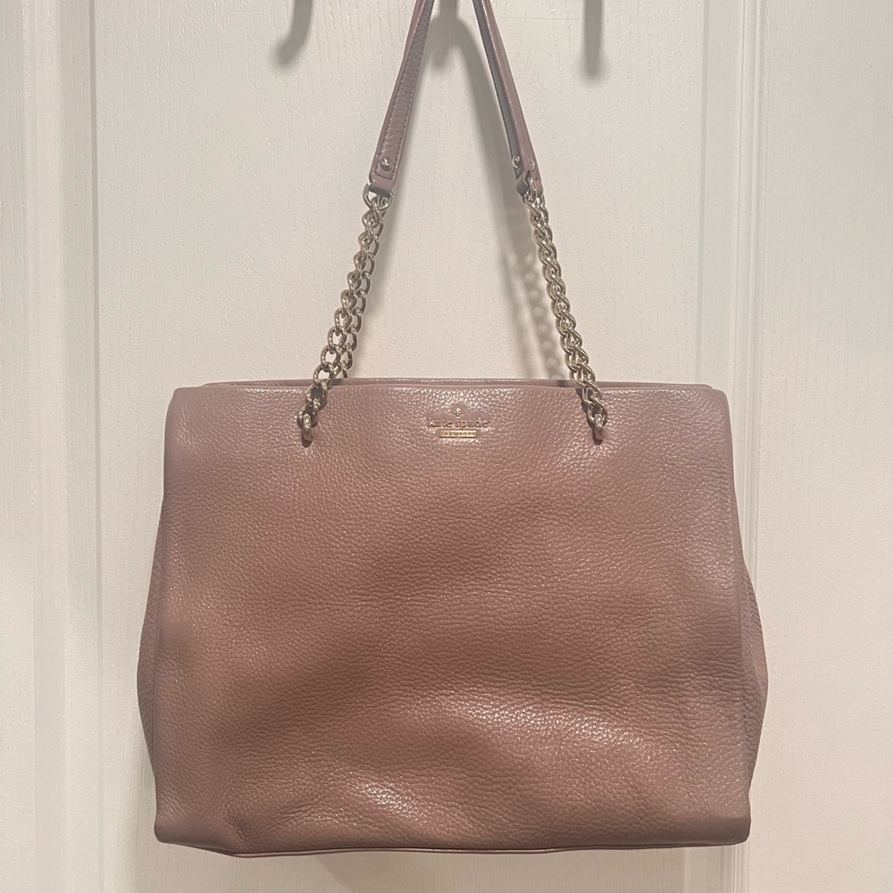 Kate Spade taupe purse—pre-owned great condition